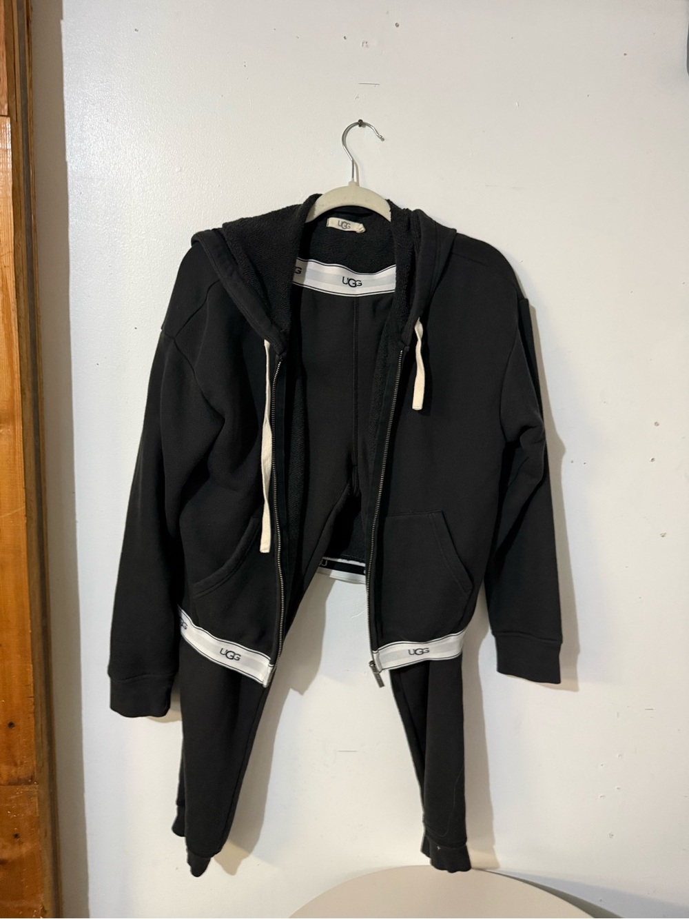 UGG Kids Black Zip Hoodie with Branded Trim